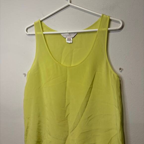 French Connection Classic Women's 100% Silk Camisole Yellow Tank Sz 8 Sleeveless - Picture 5 of 5